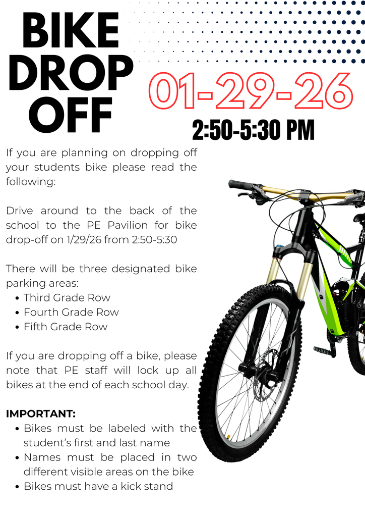 Bike Drop Off is Today