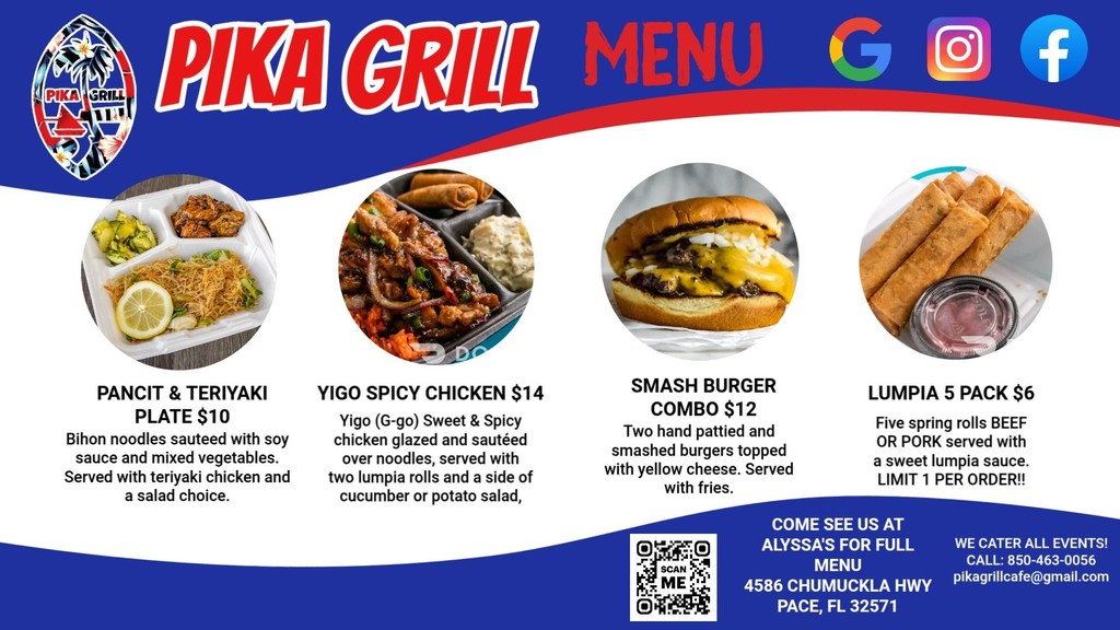 pika grill menu