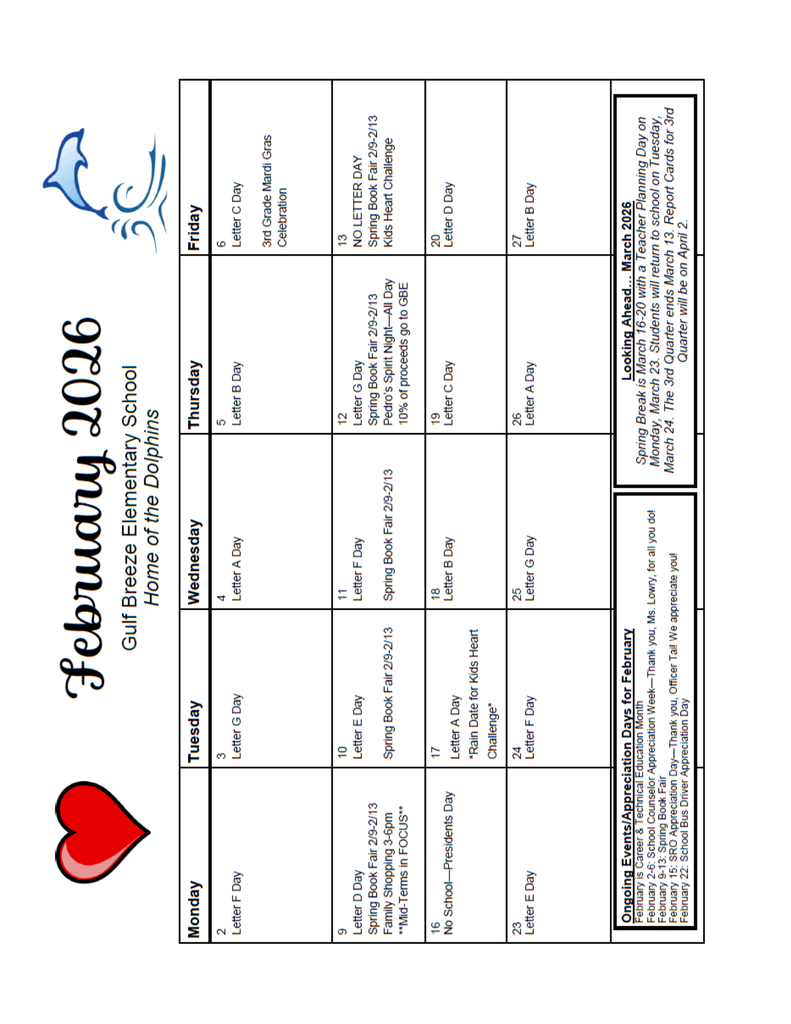 February Newsletter and Calendar