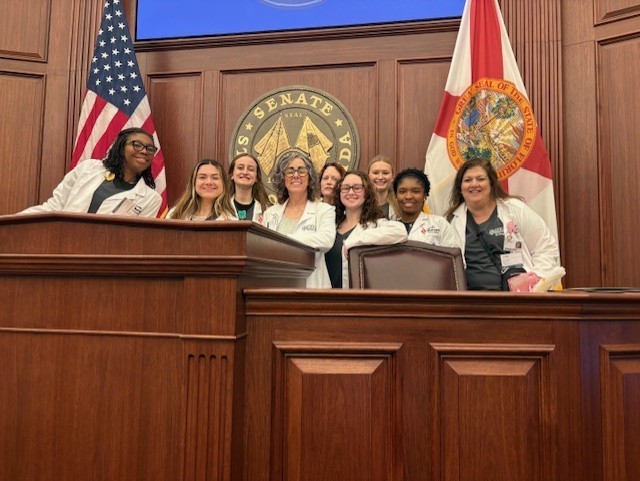 Nursing Students in Senate Building