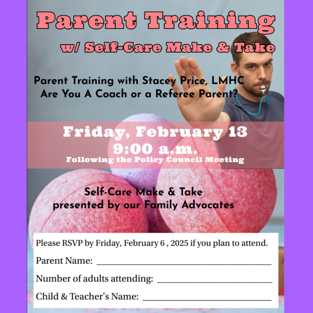 parent training make and take flyer for friday february 13
