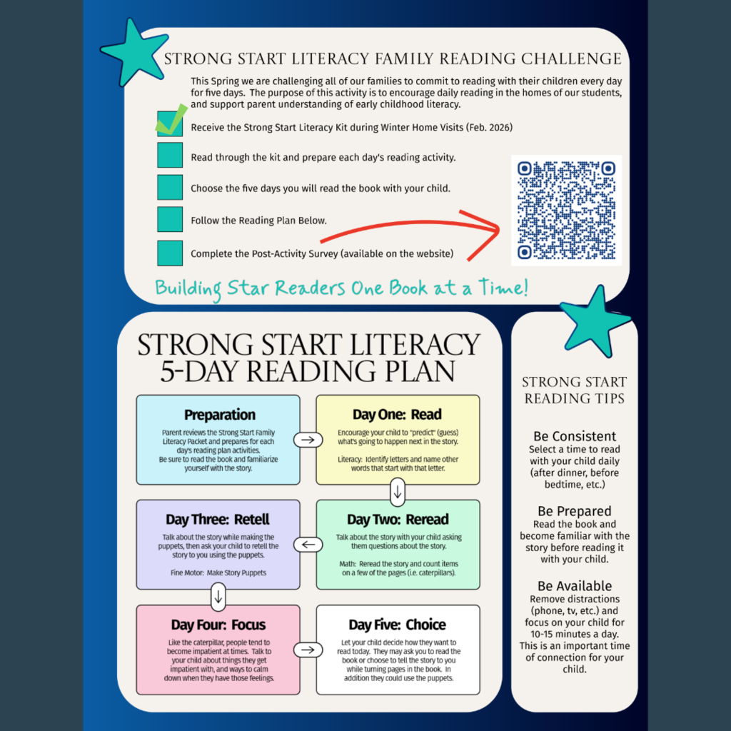 strong start literacy family reading challenge flyer
