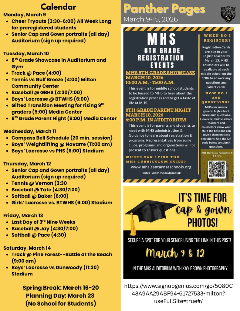 Panther Pages 3/9-3/15