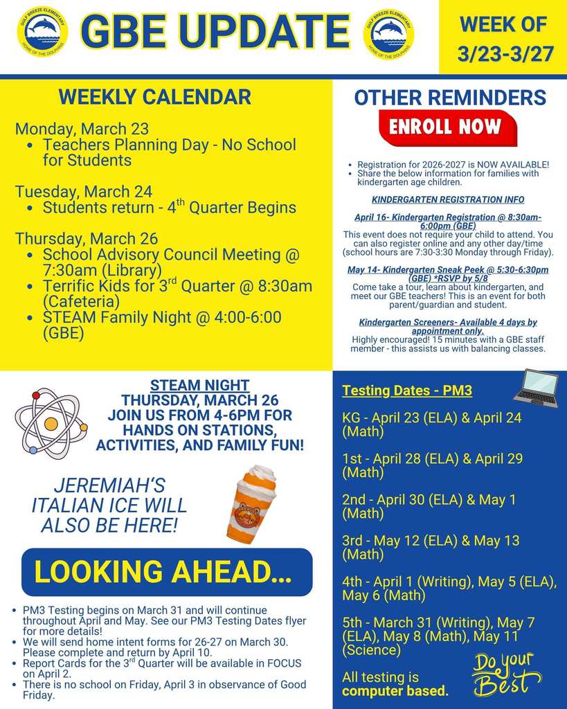 GBE Weekly Update 3/23-3/27