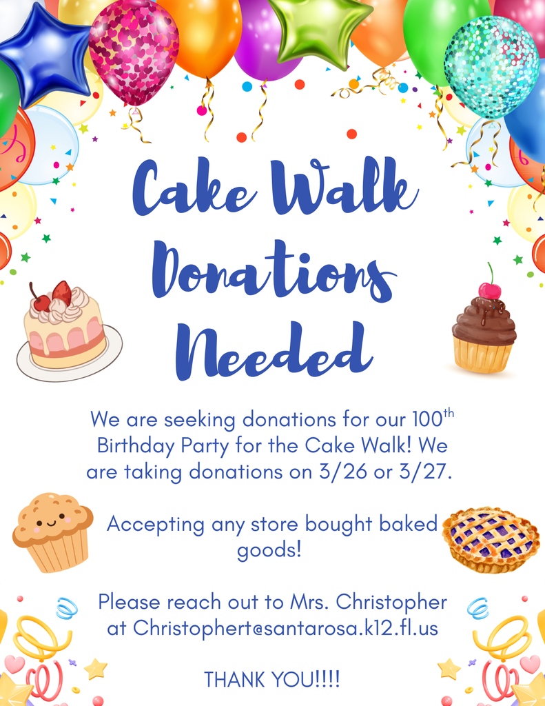 Cake Walk Donations Needed