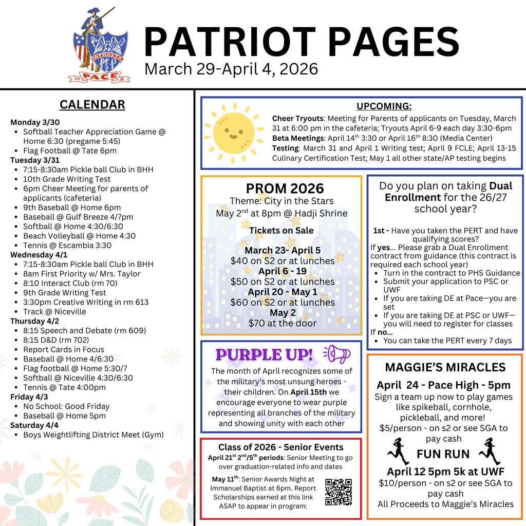 pace high weekly report 