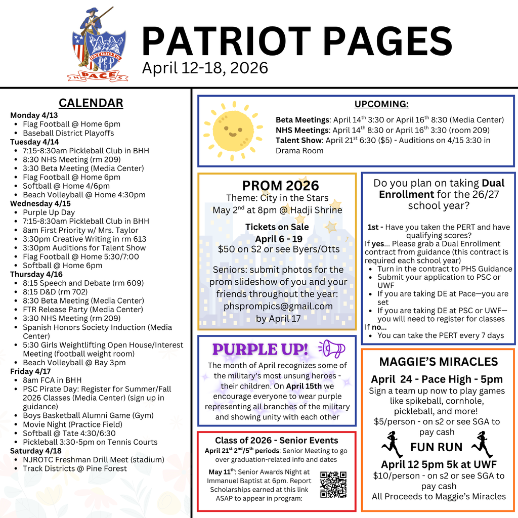 pace high weekly report