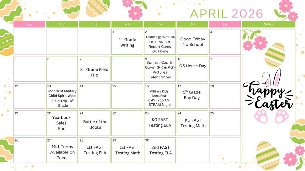 April Calendar 