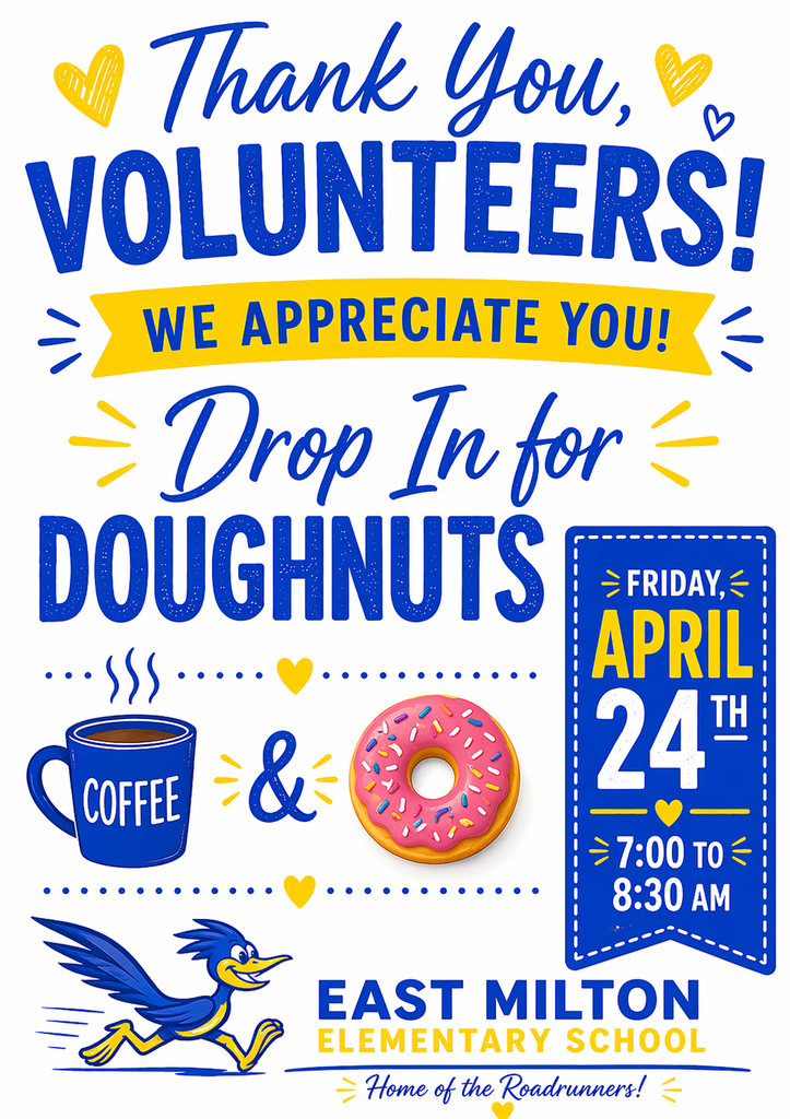 Drop In for Doughnuts Poster for Volunteers on April 24th