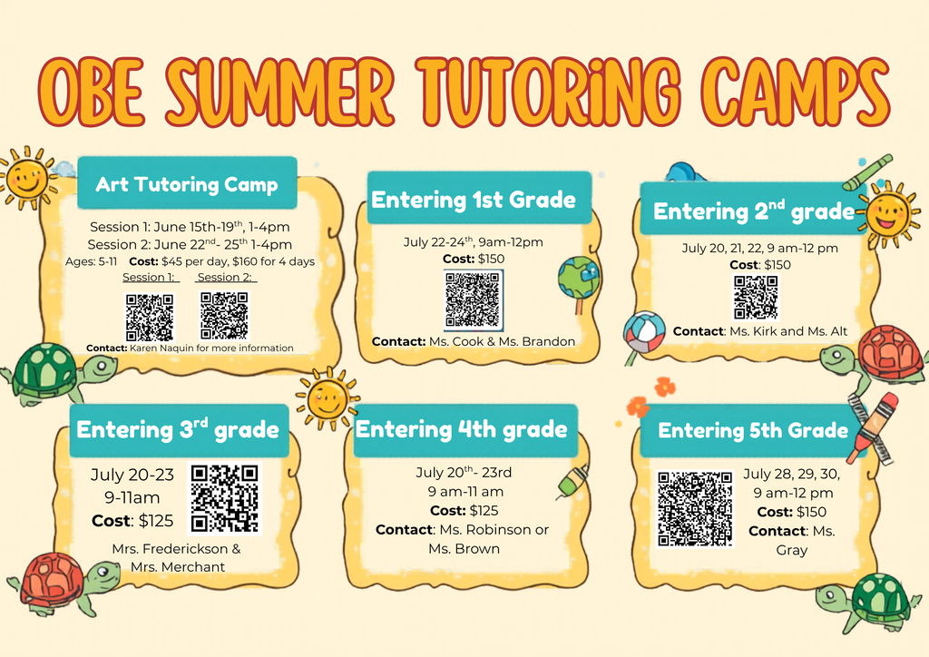 OBE Summer Tutoring Camps