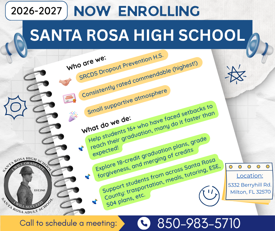 SRHS Now Enrolling for 2026-2027