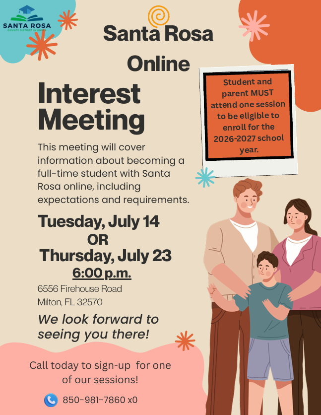 Santa Rosa Online Interest Meeting - 7/14 or 7/23