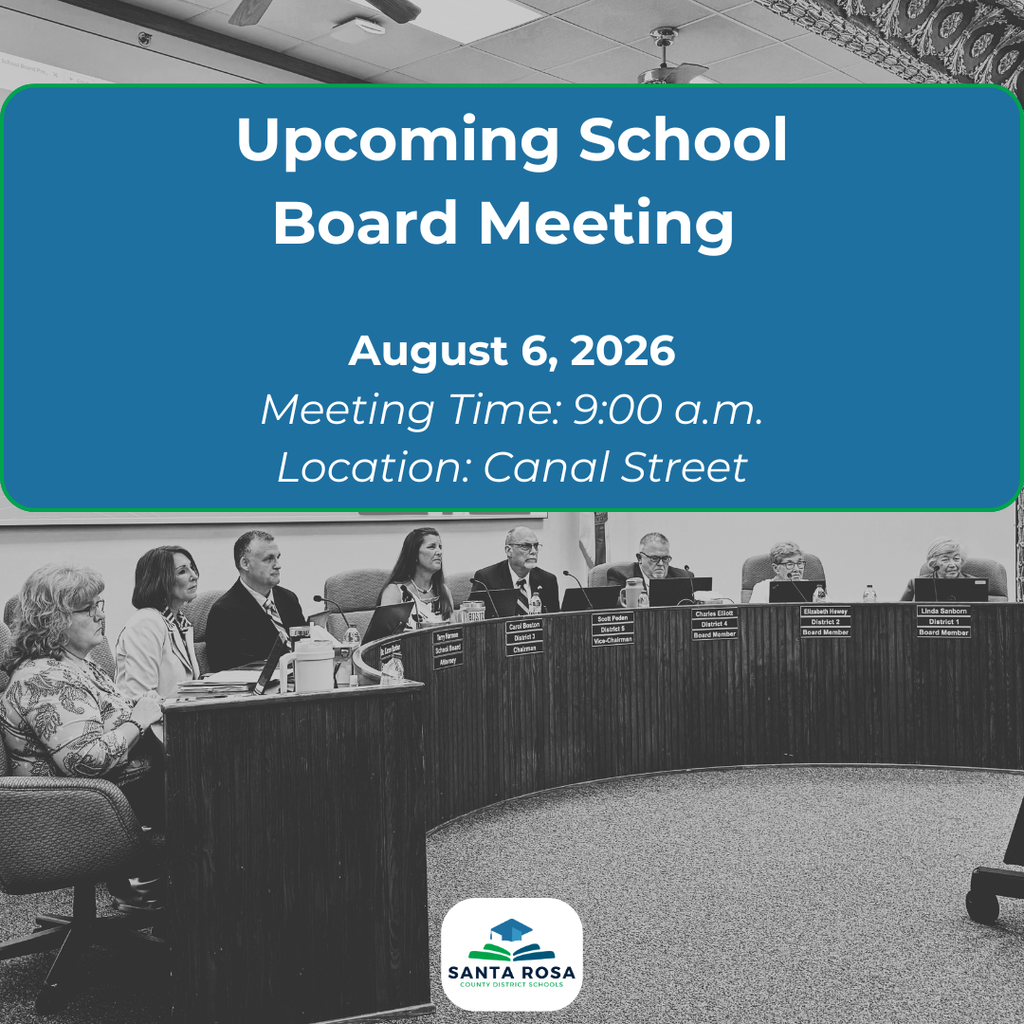 Upcoming School Board Meeting - August 6