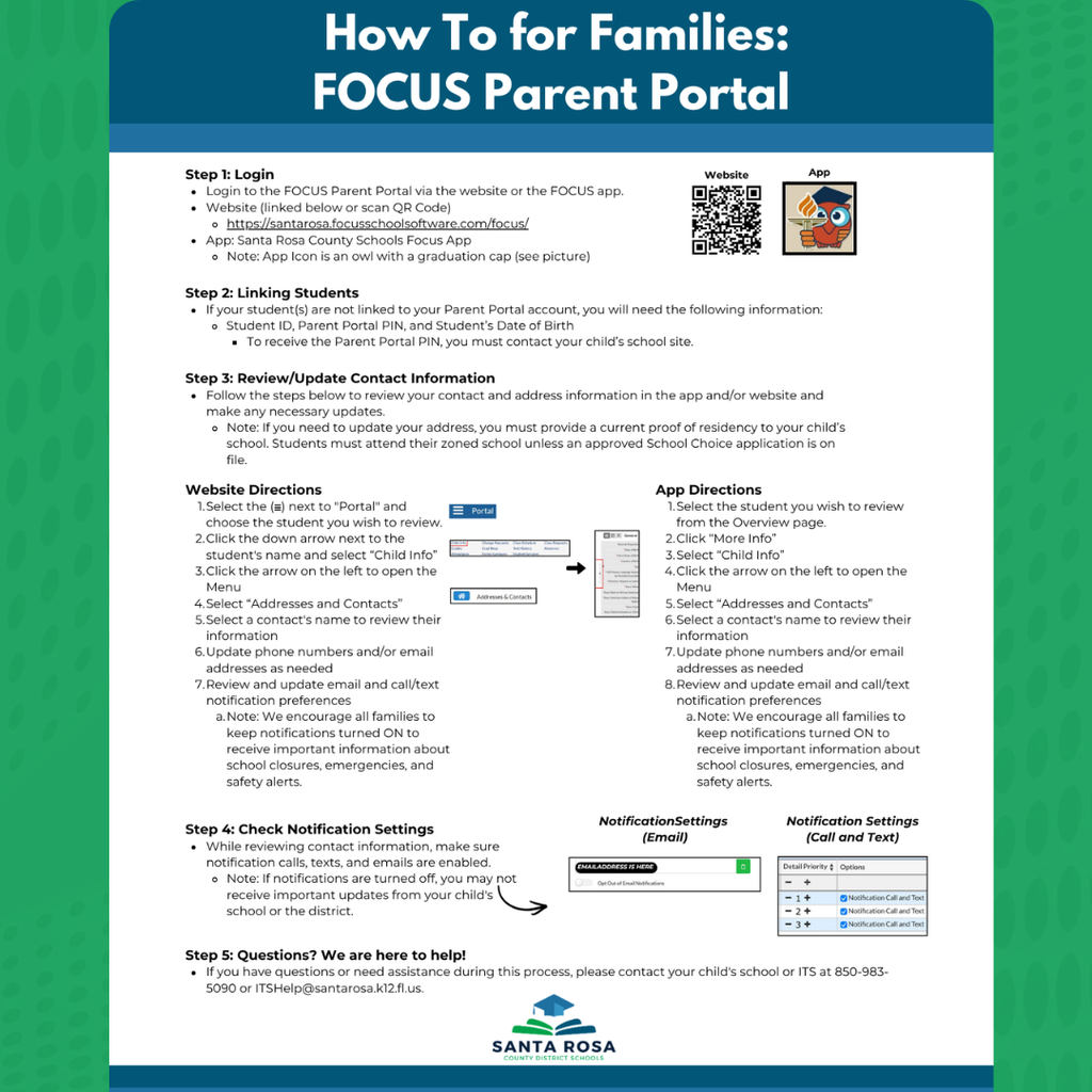 Focus Parent Portal Instructions