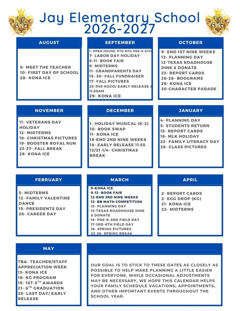event calendar