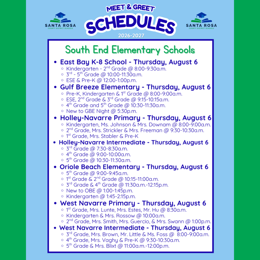 South End Elementary Schools Schedules