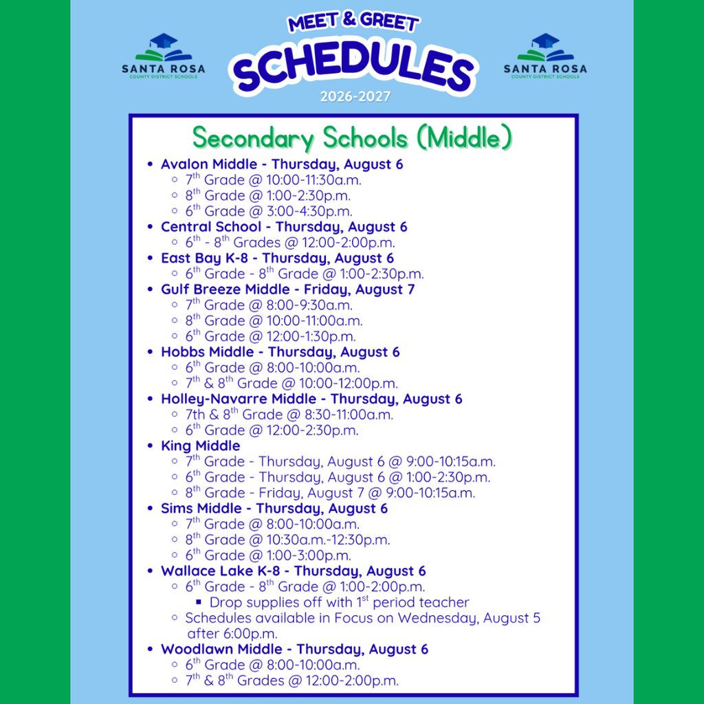 Secondary Schools Schedules