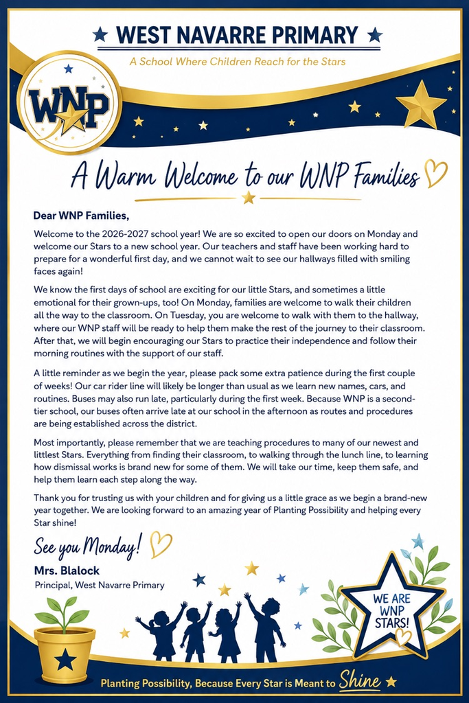 Welcome Letter to WNP Families