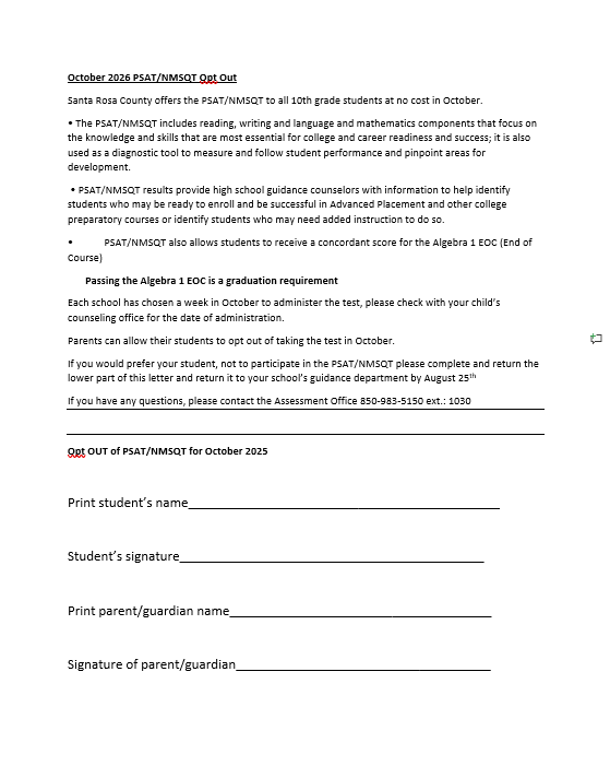 PSAT opt out