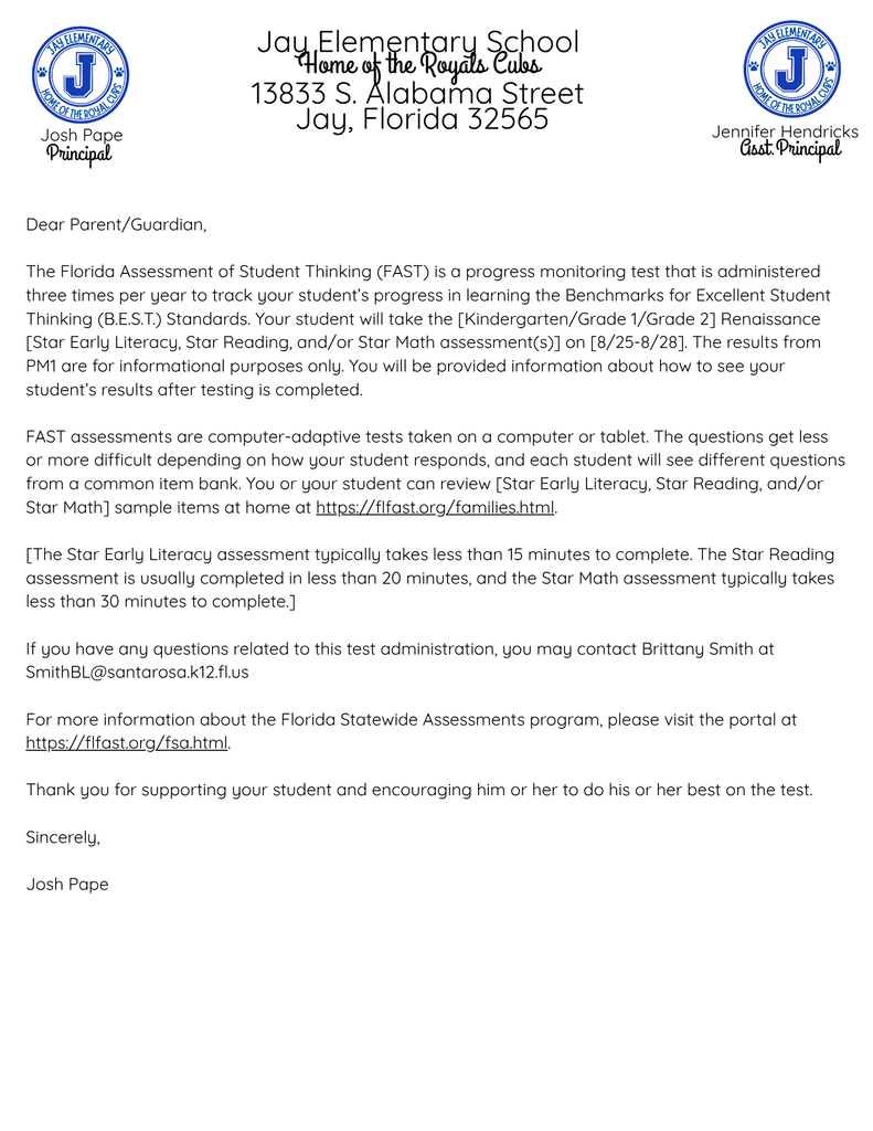 parent letter