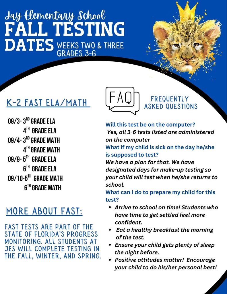 PM-1 Testing for grades 3-6