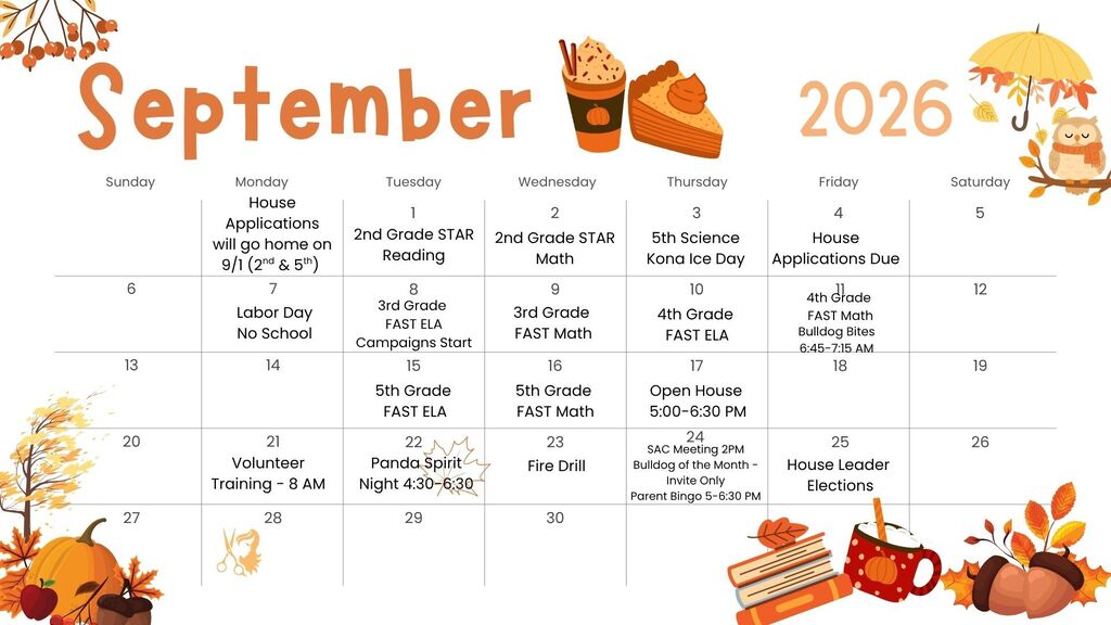 Updated September Calendar 