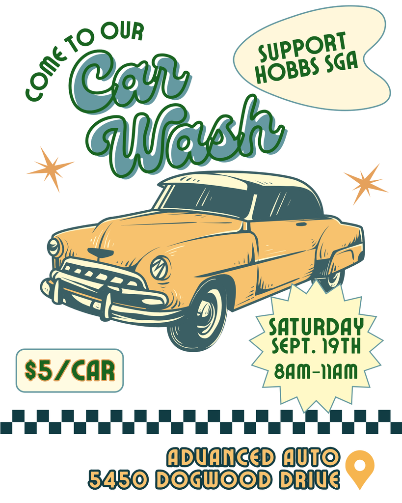 SGA car wash flyer - Sept. 19th, 8am-11am