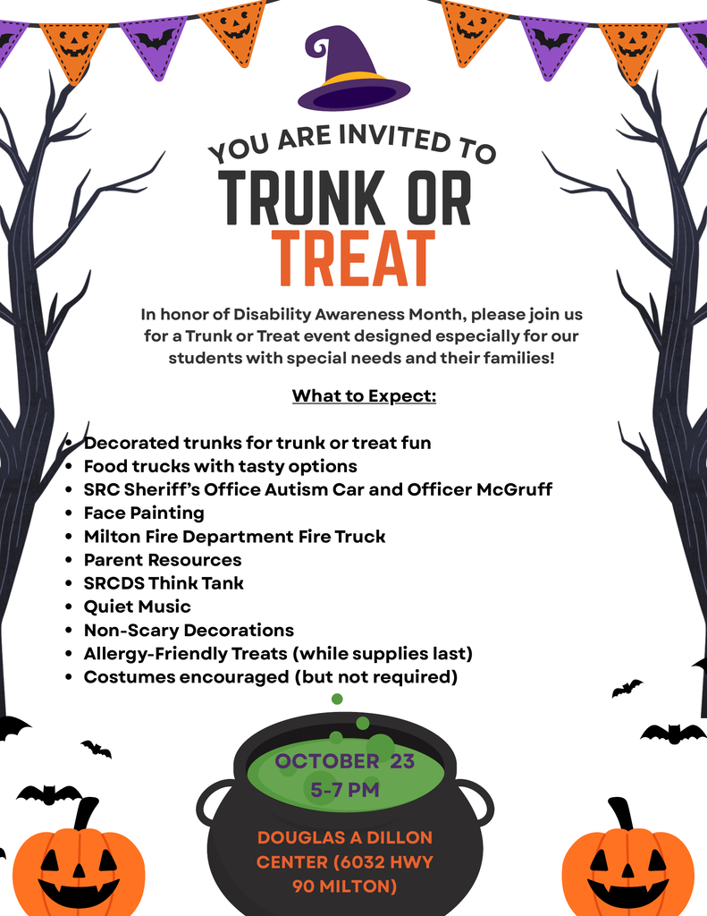 SRCDS Trunk or Treat event flyer
