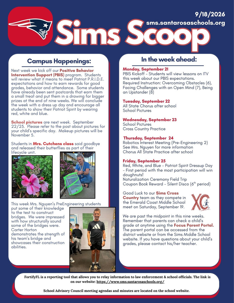Updated week of September 21-25