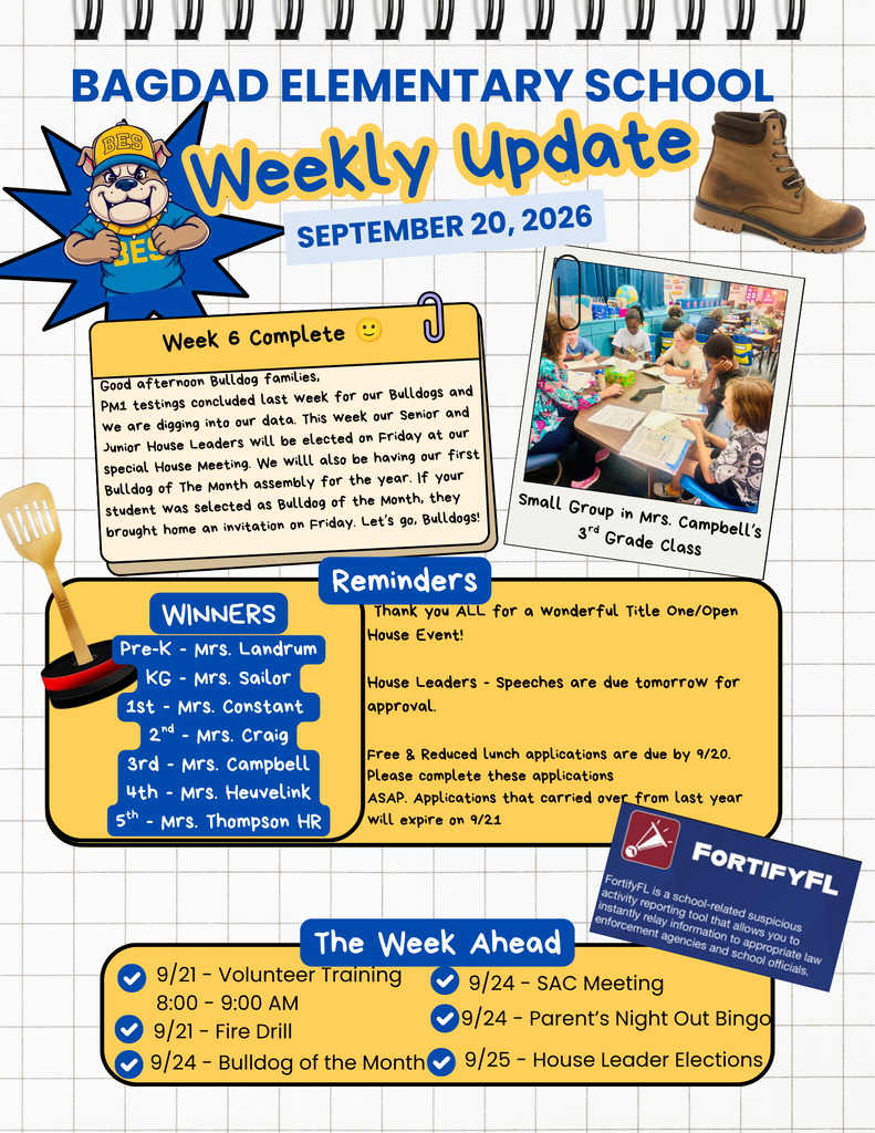Parent Newsletter 9/20/2026