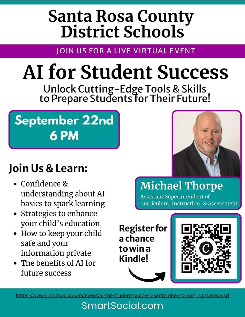 Santa Rosa County District Schools AI for Student Success flyer