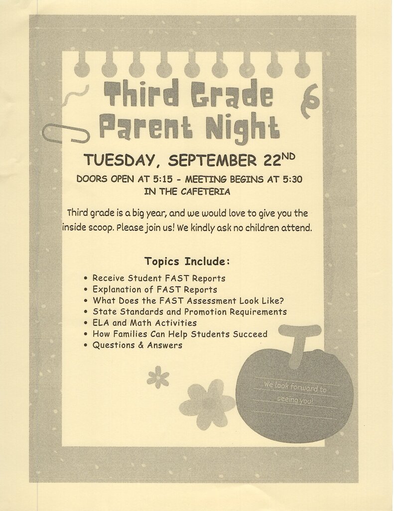 Parent Night Flyer