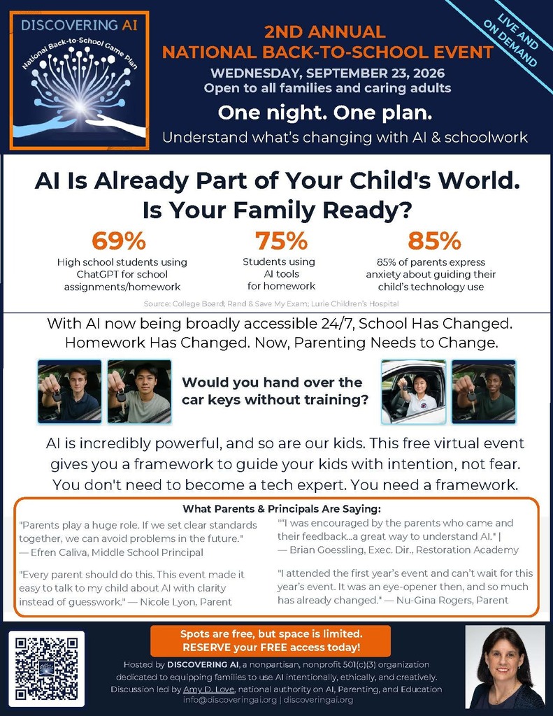 National Back-to-School Discovering AI Event flyer