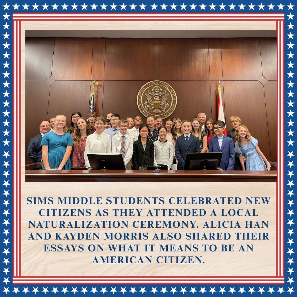 Sims Middle School Students Celebrate Citizenship 