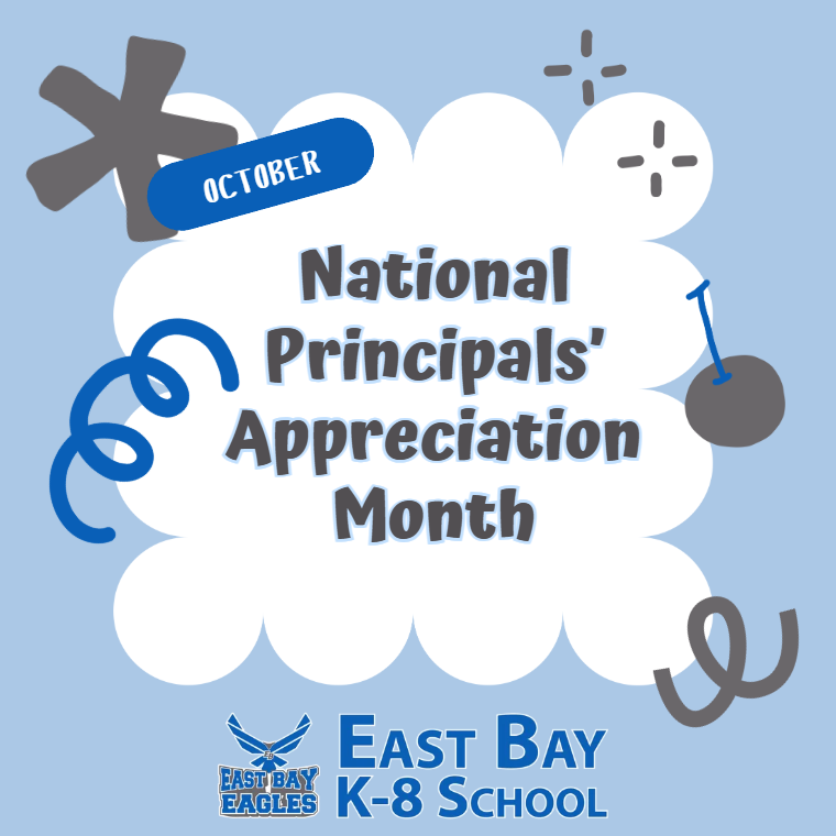 East Bay K-8 celebrates National Principals’ Appreciation Month and invites families to share photos of Principal Mrs. Mosley supporting students and the school community.
