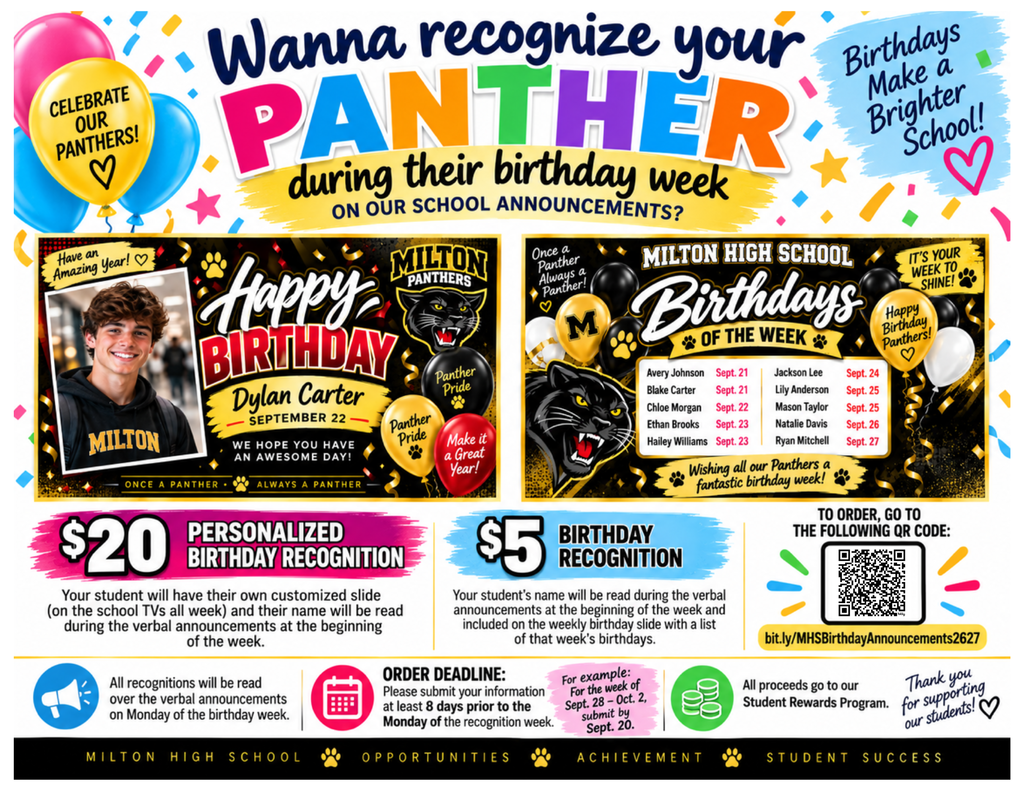Panther Birthday Announcement Flyer