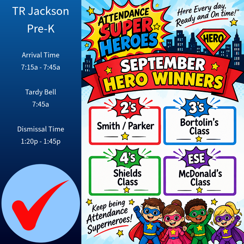 Attendance Super HERO classrooms for September.  Smith and Parker, Bortolin, Shields, McDonal