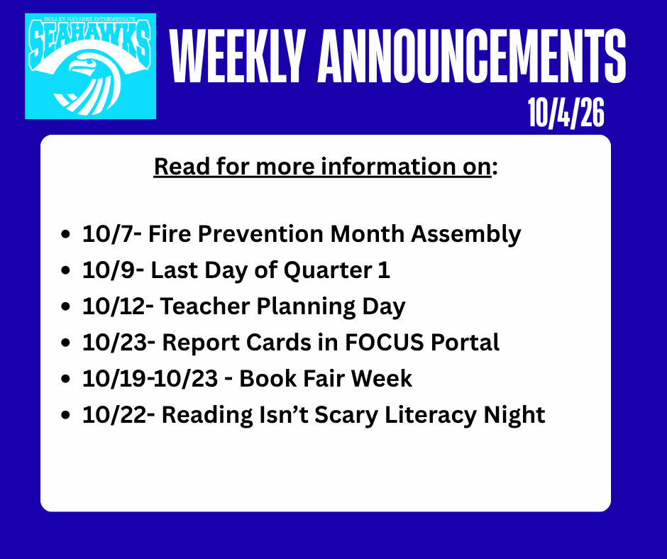 Weekly Announcements 10.4.26