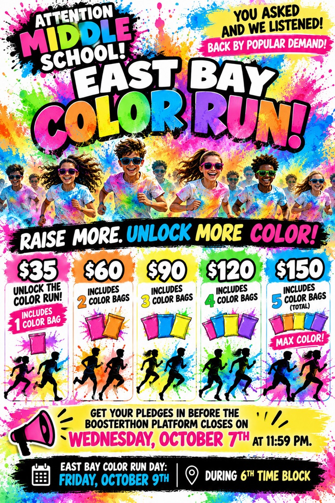 color run details poster, all info included in the post for oct 7