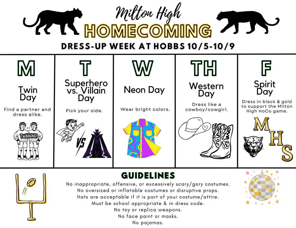 HoCo dress up schedule