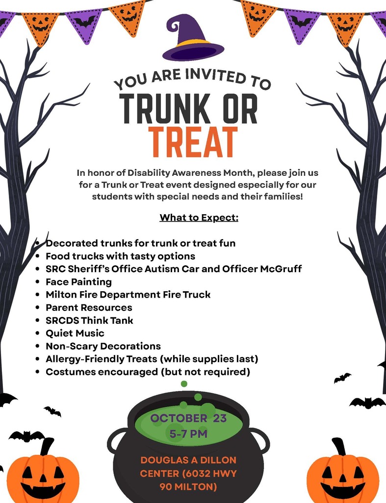 SRCDS Trunk or Treat event flyer