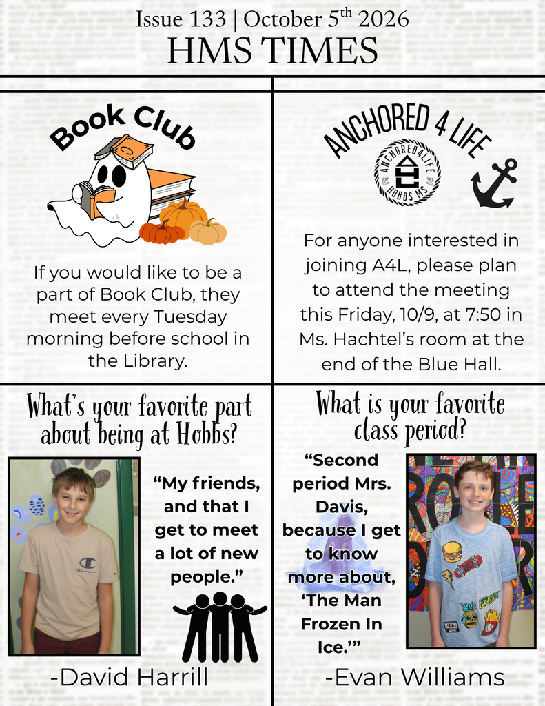 Page 1 of the HMS Times Issue 133