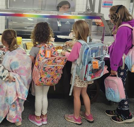 Students Getting a Tray
