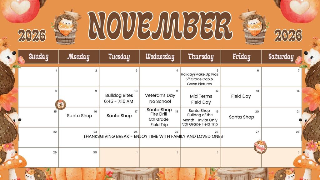November Calendar 