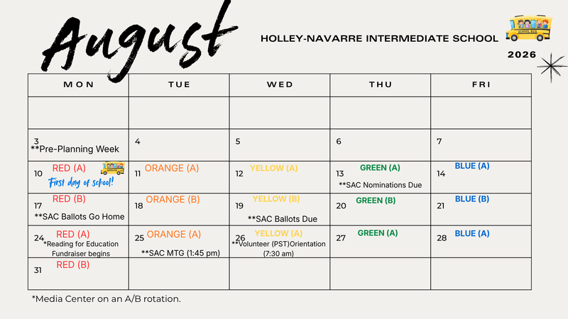 August Calendar