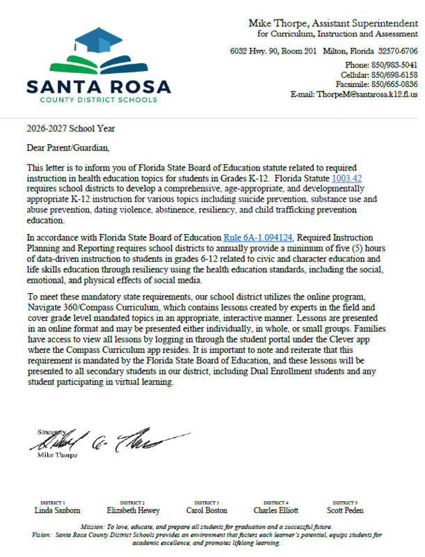 FLDOE Letter
