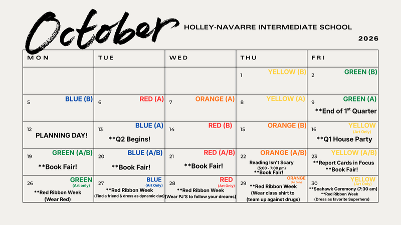 October 2026 Calendar