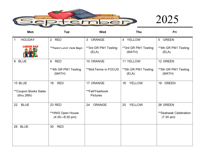 September Parent Calendar