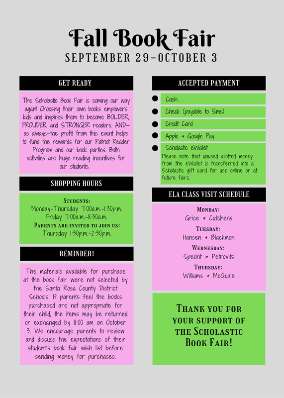 Fall bookfair information