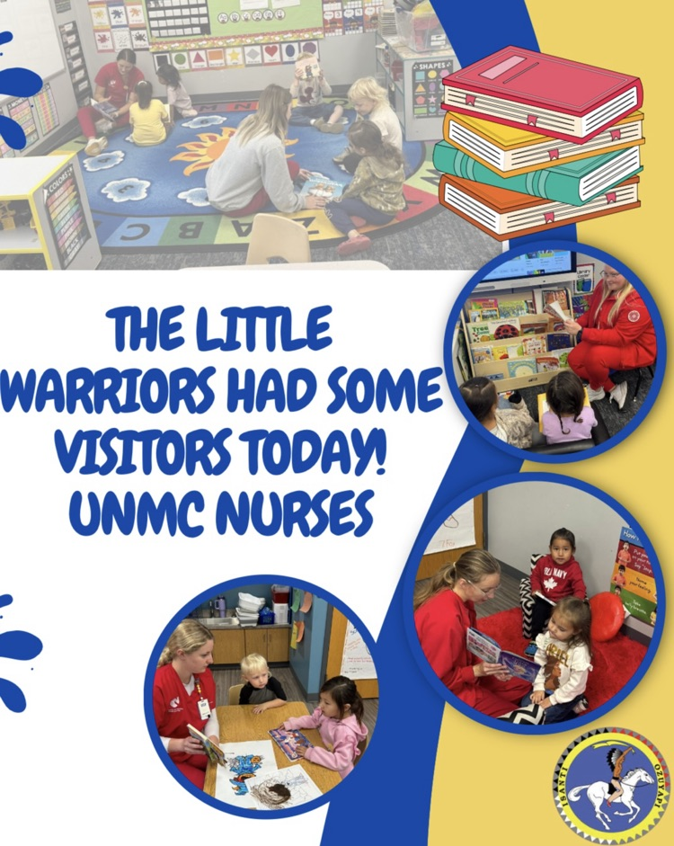 posting with the UNMC nurses that visited our school. pictures of nurses reading to our students.